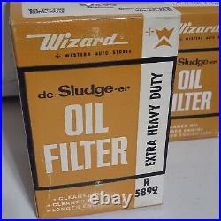 10 Wizard De-Sludge-ER Oil Filter Cartridges Vintage Western auto Car Parts Lot