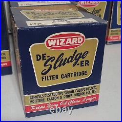 10 Wizard De-Sludge-ER Oil Filter Cartridges Vintage Western auto Car Parts Lot