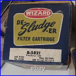 10 Wizard De-Sludge-ER Oil Filter Cartridges Vintage Western auto Car Parts Lot
