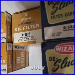 10 Wizard De-Sludge-ER Oil Filter Cartridges Vintage Western auto Car Parts Lot
