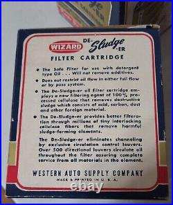 10 Wizard De-Sludge-ER Oil Filter Cartridges Vintage Western auto Car Parts Lot