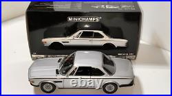 118 Minichamps 1972 BMW 3.0 CSL Silver Diecast Car Vintage Car Opening Parts