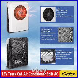 12000 BTU Truck Cab Air Conditioner 12V Split AC Fits Semi Trucks Bus RV Caravan