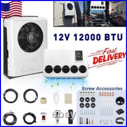 12V 12000 BTU Semi Truck Cab Air Conditioner Split AC Fit Bus RV Caravan Trailer