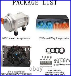 12V AC Evaporator Heat & Cool A/C Kit Universal Underdash For Car and Trucks