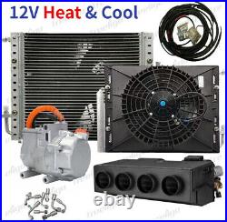 12V Kit Universal Under Dash Air Conditioning AC Evaporator Kit Hose Compressor