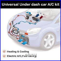 12V Kit Universal Under Dash Air Conditioning AC Evaporator Kit Hose Compressor