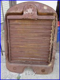 1920s Antique Vintage Radiator Cover Pines Winterfront Emblem Shutters Grille
