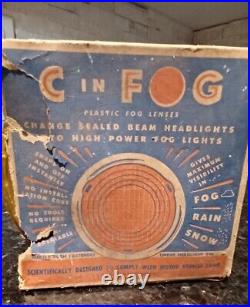1930s NOS ORIGINAL C in FOG HEADLIGHT PLASTIC AMBER COVERS CHEVROLET BUICK GM