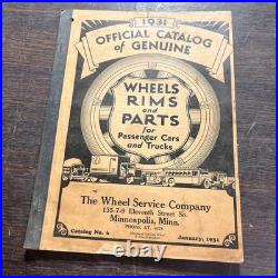 1931 Wheel Service Co Catalog No 6 Rims Parts Car Truck Vintage Minneapolis MN