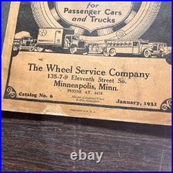1931 Wheel Service Co Catalog No 6 Rims Parts Car Truck Vintage Minneapolis MN