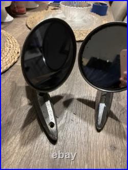 1940s Chrome Side View Mirror Pair Vintage Antique Automobile Car Parts USA