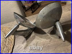1940s Chrome Side View Mirror Pair Vintage Antique Automobile Car Parts USA