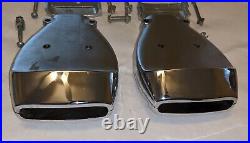1950's NOS Pair Star Lite Chrome Bumper Exhaust Tips Twice Pipes Low Rider Bomb