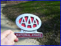 1950s Antique AAA nos auto Bumper Trunk Badge Vintage Chevy Ford Hot rat Rod 55