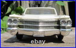 1963 Cadillac White Vintage Johan Friction Dealer Promo Car FOR PARTS AS IS