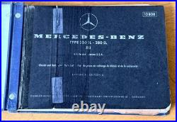 1972 Mercedes Benz 250SL 280SL Auto Car Dealer Parts Catalog Book List 10808 Vtg