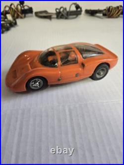 2 Vintage 1/24 scale Slot Cars & A Chassis With 3 Controllers Parts or Repair
