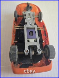 2 Vintage 1/24 scale Slot Cars & A Chassis With 3 Controllers Parts or Repair
