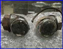 2 Vintage Clear GLASS JEWEL MaRker Parking Parts Light Truck Car van Accessory