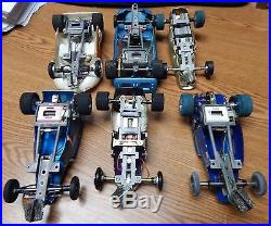 6 Vintage Slot Cars Cox Ford Gt & Others Case & Parts 1/24 Scale Nice Lot Lqqk