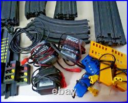 64 Parts Vintage Electric Tyco Racing Track 3 controllers 3 power plugs No cars