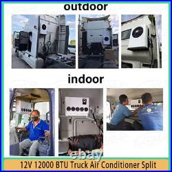 #77 12V Split Air Conditioner 12000BTU AC Kit Fit for Cab Semi Truck Bus Caravan