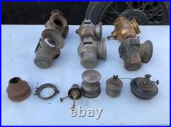 ADLAKE DIETZ Vintage Car OLD Car Headlamps Train Railroad RR PARTS LIGHT LOT