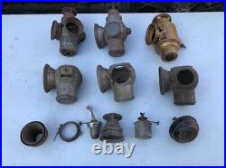 ADLAKE DIETZ Vintage Car OLD Car Headlamps Train Railroad RR PARTS LIGHT LOT