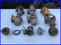 ADLAKE DIETZ Vintage Car OLD Car Headlamps Train Railroad RR PARTS LIGHT LOT