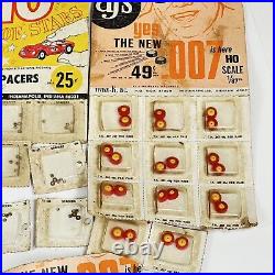 Aj's Ho Slot Car Parts Lot On Card 1960's Scarce Vintage Store Display
