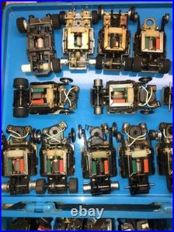 Amazing Lot Vintage Tycopro Tyco Ho Slot Car Chassis's, Parts And Case Amazing Lot Vintage Tycopro Tyco Ho Slot Car Chassis's, Parts And Case