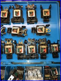 Amazing Lot Vintage Tycopro Tyco Ho Slot Car Chassis's, Parts And Case Amazing Lot Vintage Tycopro Tyco Ho Slot Car Chassis's, Parts And Case