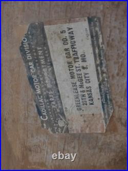 Antique Cadillac Shipping Crate 1950s Car Parts Auto Adverstising Vintage Decor