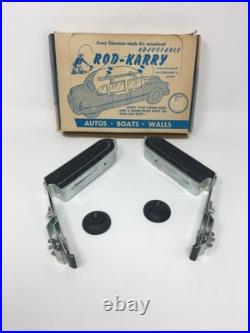 Auto Car Fishing Rod Pole Holder NOS Vintage Roof Top Carrier Rack Drip Rail