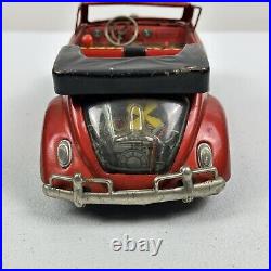 Bandai Vintage 1960's RARE Volkswagen Beetle Convertible Japan Tin Toy Car PARTS