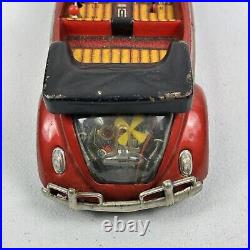 Bandai Vintage 1960's RARE Volkswagen Beetle Convertible Japan Tin Toy Car PARTS