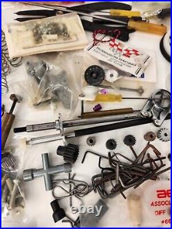 Big lot of various vintage Rc car parts, new, used, gears, suspension