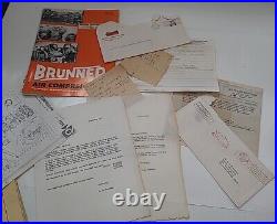 Brunner Air Compressor Parts With Paperwork Vintage Car Truck Tool Movie Prop