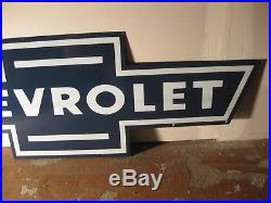 Chevrolet Bowtie Porcelain Part Service Automotive Dealer Car Sign Vintage Plate
