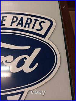 Ford Genuine Parts V8 Porcelain Vintage 24 Inches X 19 Inches CAR TRUCK GAS