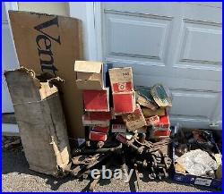 HUGE LOT Vintage Car Parts 1930's-70's MUFFLER, STRUTS, ARMS, MOUNTS, ETC