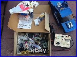 HUGE LOT of VINTAGE RC-10 ASSOCIATED WHEELS FUTABA CONTROLLERS GOLD PAN PARTS