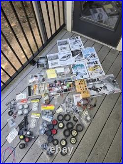 HUGE Lot Of Vintage RC Car Parts, Motors, Manuals, Wheels, Tires, Etc New & Used
