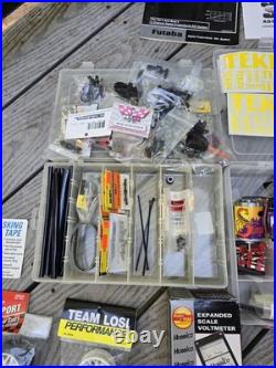 HUGE Lot Of Vintage RC Car Parts, Motors, Manuals, Wheels, Tires, Etc New & Used