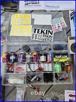 HUGE Lot Of Vintage RC Car Parts, Motors, Manuals, Wheels, Tires, Etc New & Used
