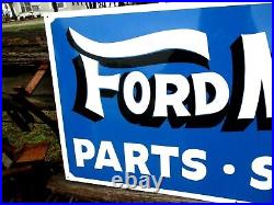 Hand Painted Antique Vintage Old FORD MOTOR Car Truck Auto Parts Service Sign bl