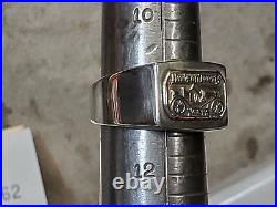 Hudson Car Club Sterling Silver Mens Signet Crest Ring Vintage Parts Classic