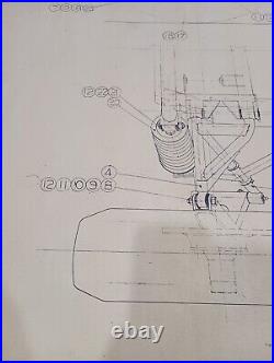 Huge 7' AC Cars Ltd. Thames Ditton 428 Frua Blueprint Rear Suspension 1/2 Scale
