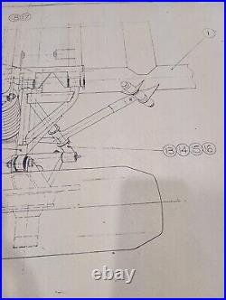 Huge 7' AC Cars Ltd. Thames Ditton 428 Frua Blueprint Rear Suspension 1/2 Scale